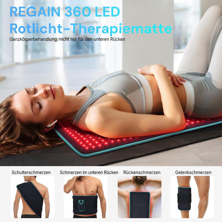 Regain infrared mat with 360 LEDs for full-body treatment of shoulder, back and joint pain