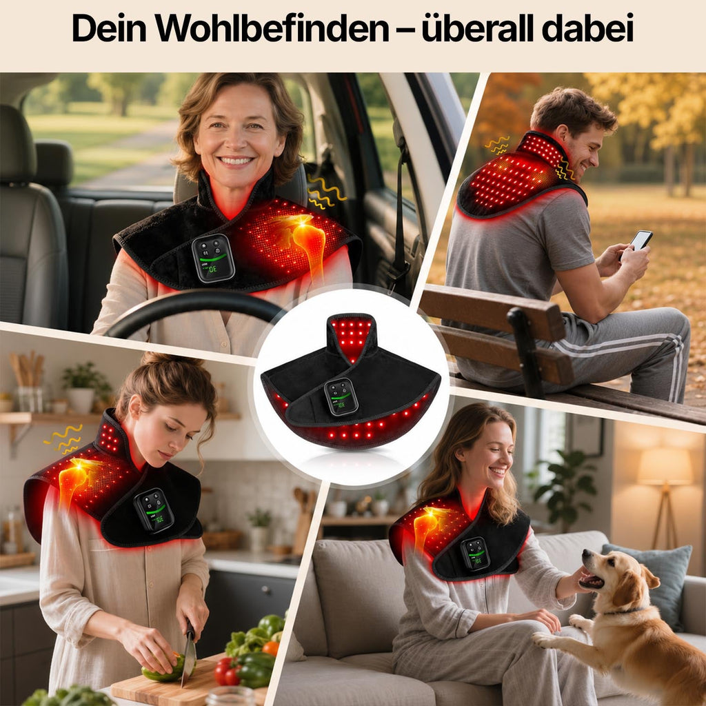 Regain heat cushion for neck and shoulder in use in the car, at the park, in the kitchen and on the sofa